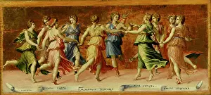 Muse Prints: Dance of Apollo with the Nine Muses (tempera on panel)
