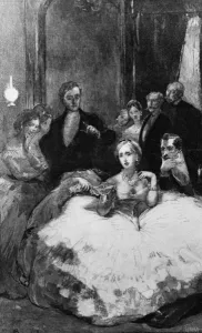 Daniel Dunglas Home conjuring a hand to knot Empress Eugenie's handkerchief Daniel Dunglas Home conjuring a hand to knot Empress Eugenie's handkerchief