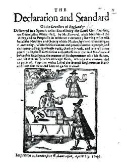 Radicalism Prints: The Declaration and Standard of the Levellers, April 23 1649 (woodcut) (b / w photo)