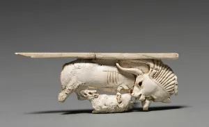 Decorative Plaque: Cow Nursing Its Calf, 900-800 BC (ivory) Decorative Plaque: Cow Nursing Its Calf, 900-800 BC (ivory)