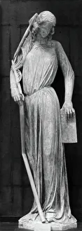 13e 13th Xiiith Xiiie Siecle Century Prints: The defeated Synagogue blindfolded, statue from Strasbourg cathedral (France), c. 1230