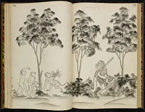 Demons Prints: A demon trying to attack monkeys in the forest