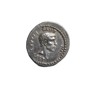 Denarius depicting the head of Brutus (silver) Denarius depicting the head of Brutus (silver)