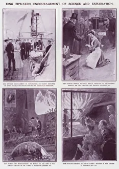 Depicting King Edward VII's support of science and exploration (litho) Depicting King Edward VII's support of science and exploration (litho)