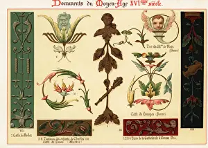 Framed Print : Design elements from architecture of the 16th century. 1890 (Chromolithograph)