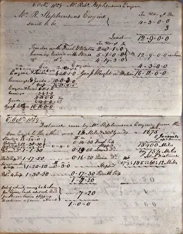 Observations Prints: Details of the Rocket from Rastricks notebook, Rainhill Trials, 1829 (pen & ink on paper)