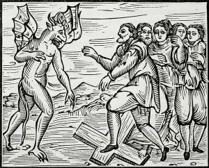 1626 Prints: Devil making people trample on Cross
