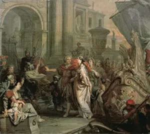 The Disembarkation of Cleopatra at Tarsus (oil on canvas)