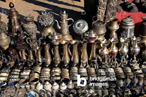 Kettle Prints: Display of objects and bracelets, Durbar Square, Patan, Nepal