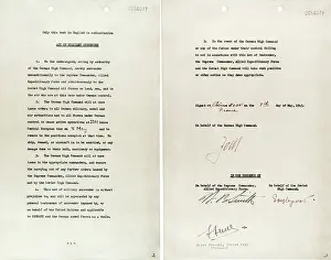 Surrender Prints: The document marking Germany's surrender in 1945
