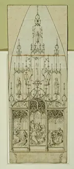 Martin Schongauer Prints: Drawing for an altar