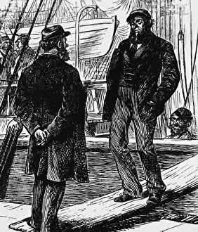 Battistero Prints: Drunk being confronted, 1850