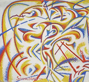 Abstraction Prints: Dynamic expression of a dancer's movement, 1914 (glue paint on canvas)