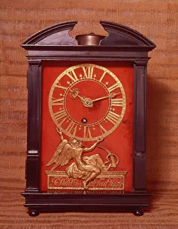 Early weight driven pendulum clock, possibly designed by Christian Huygens (1629-95) c.1675 (wood) (see also 260987)
