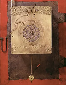 Clocks, Watches, Barometers And Sundial Prints: Early weight-driven pendulum clock