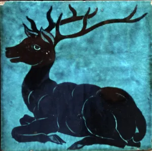 Underglaze Prints: Earthernware tile with animal pattern