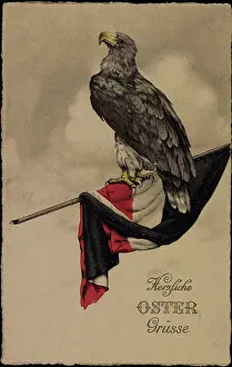 Militar Prints: Easter, eagle sitting on flag
