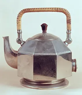 Prints of CNC7717 Electric kettle, designed for A.E.G. c.1908 by Behrens, Peter (1868-1940); Haslam and Whiteway Ltd. London, UK; German, out of copyright Images Dated 2005 September: Electric kettle, designed for A. E. G. c. 1908