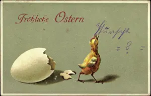 Daffodils Prints: Embossed Congratulations Easter, Hatched Chick, Bowl