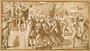 Constantine The Great 272 337 Prints: The Emperor Constantine, addressing his troops, startled by the vision of the Cross in