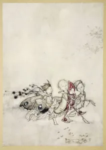 Enter Peasebottom, Cobweb, Moth, and Mustardseed, illustration from