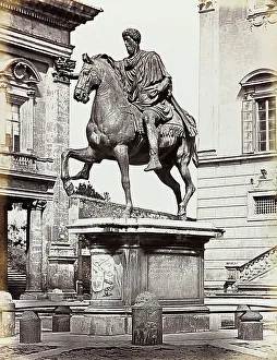 Marcho Aurelius Prints: Equestrian statue of Marcus Aurelius, bronze, Piazza del Campidoglio, Rome