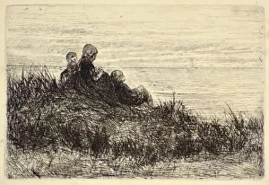 Jozef (1824-1911) Israels Prints: Evening on the Shore (etching)