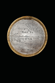 Two exceptional terrestrial and celestial globes, supported by Hercules and Atlas