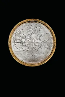 Supporting Prints: Two exceptional terrestrial and celestial globes, supported by Hercules and Atlas