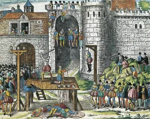 Huguenot Prints: Execution of the Amboise conspirators