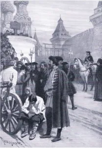 Thure De Thulstrup Prints: Execution of the Strelitz by command of Peter the Great