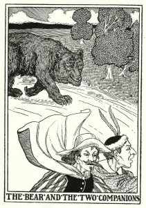 Fables of La Fontaine: The bear and the two companions (litho) Fables of La Fontaine: The bear and the two companions (litho)