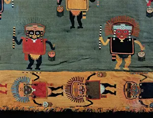 Variety Prints: Fabric with anthropomorphic figures. From Paracas necropolis, Peru, Pre-Inca civilization