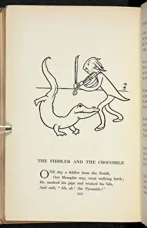 Childrens Novel Prints: The fiddler and the crocodile