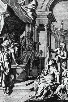 Alceste Prints: Figures amongst classical architecture