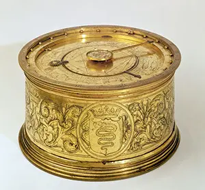 Dial Prints: The first spring driven clock with fusee, 1525 (brass) (see also 42042)