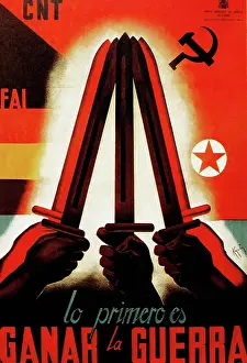 Spanish Civil War 1936 1939 Prints: The First Task is to win the War