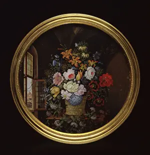 Round Prints: Flowers by an Open Window