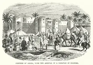 Fortress of Akaba, with the Arrival of a Caravan of Pilgrims (engraving) Fortress of Akaba, with the Arrival of a Caravan of Pilgrims (engraving)