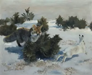 Bruno Andreas Liljefors Prints: Fox and hare