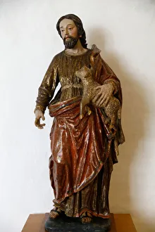Fray Pedro Gocial museum in San Francisco's convent, Quito, Ecuador. Good shepherd statue (17th century) Fray Pedro Gocial museum in San Francisco's convent, Quito, Ecuador. Good shepherd statue (17th century)