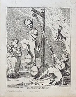 Strangling Prints: The Friendly Agent, published by S. W. Fores in 1787 (etching)