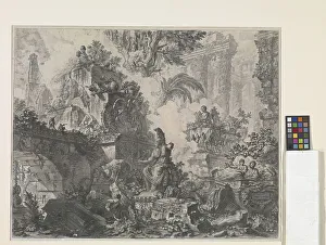 Giovanni Battista Piranesi Prints: Frontispiece With Statue Of Minerva (etching)