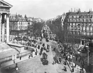 General view of the Place de la Madeleine, late 19th century (b/w photo) General view of the Place de la Madeleine, late 19th century (b/w photo)
