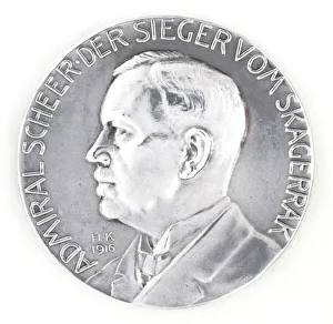 German Medal commemorating Admiral Reinhard Scheer and the Battle of Jutland 31 May 1916, c.1916 (metal) German Medal commemorating Admiral Reinhard Scheer and the Battle of Jutland 31 May 1916, c.1916 (metal)