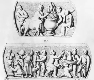Gnostic Eucharist, copy of gnostic casket, engraved by Thierry freres (19th century Gnostic Eucharist, copy of gnostic casket, engraved by Thierry freres (19th century
