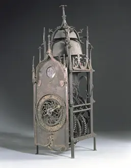 Spire Prints: Gothic bracket clock, probably German, c.1550 (iron)