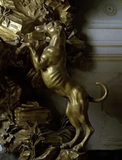 Greyhound Prints: Greyhound, detail from console table with mirror