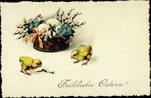 Kuken Prints: Happy Easter, Chick, Easter Egg, Willow Bib