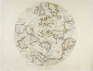 A hemispheric map